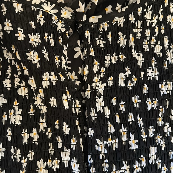 Asos Women's Size 6 Black Flowered Smocked Maxi Key Hole in Back -Dress w/lining - Picture 9 of 11